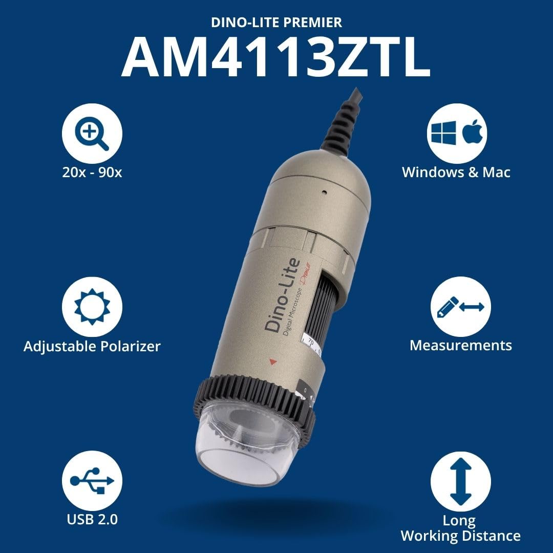 Amazon.com: Dino-Lite USB Digital Microscope AM4113ZTL - 1.3